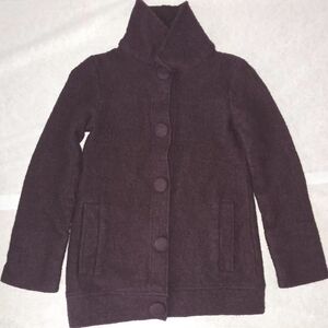 ZARA 100% WOOL BURGUNDY COAT JACKET SIZE SMALL